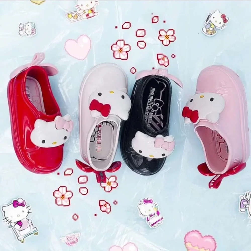 NWT MINI MELISSA Mini Be + Hello Kitty Toddler Sneakers In Red Size 6T